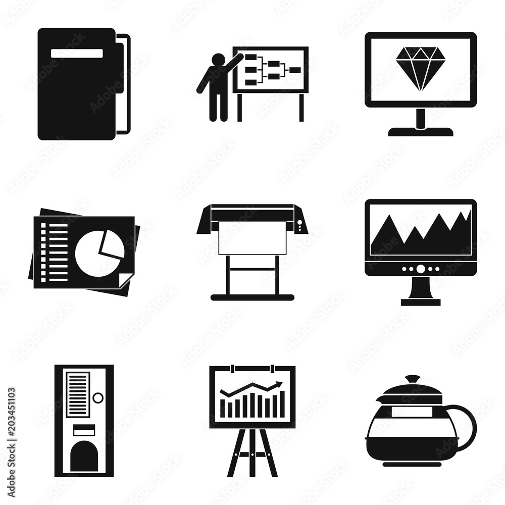 Poster operating regime icons set. simple set of 9 operating regime vector icons for web isolated on white 