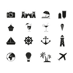 Set of travel relax icons