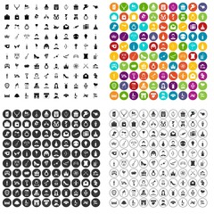 100 valentine day icons set vector in 4 variant for any web design isolated on white