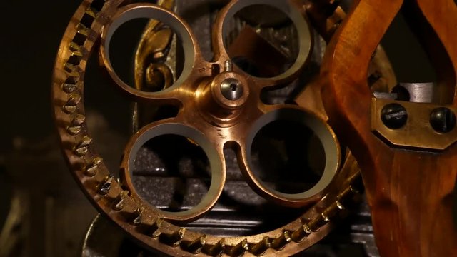 Old rusted machine close up.