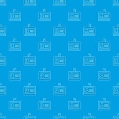 Fototapeta na wymiar Badge office pattern vector seamless blue repeat for any use