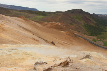 Berge,Landscaft, Himmel, Island, Wüste, Naturgewalten, Schwefel, Vulkan, Erde, Wärme, 