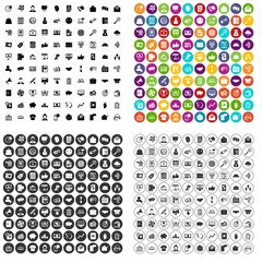 100 viral marketing icons set vector in 4 variant for any web design isolated on white