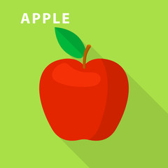 Red apple icon. Flat illustration of red apple vector icon for web design