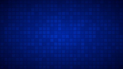 Abstract background of small squares or pixels in blue colors.