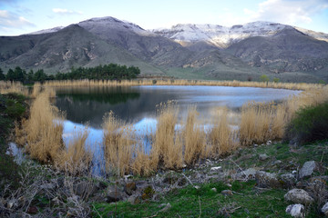View of the mountains in the Samckhe Javakheti region of Georgia