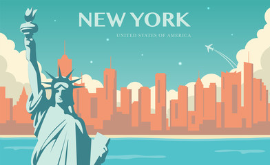 Statue of Liberty. New York landmark and symbol of Freedom and Democracy. Vector © switchpipi