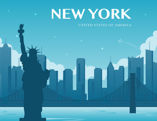 Statue of Liberty. New York landmark and symbol of Freedom and Democracy. Vector © switchpipi