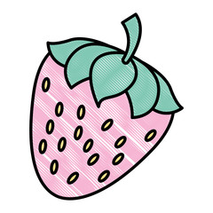 strawberry fruit healthy food kawaii character vector illustration design