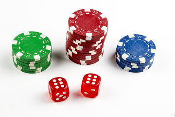 Gambling chips, poker chips