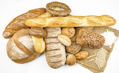 Different kinds of breads