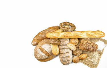Different kinds of breads