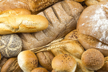 Variety of fresh tasty bread