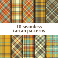 Set of seamless tartan patterns - 203458329