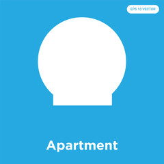 Apartment icon isolated on blue background