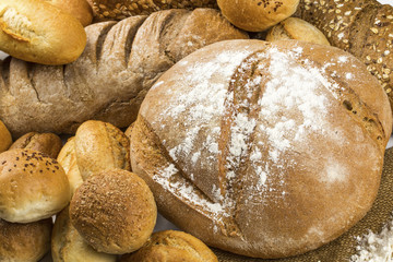 Variety of fresh tasty bread