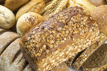 Variety of fresh tasty bread