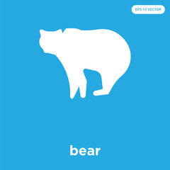 bear icon isolated on blue background