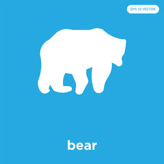 bear icon isolated on blue background