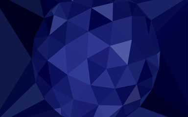 Dark BLUE vector polygon abstract layout with a gem in a centre.