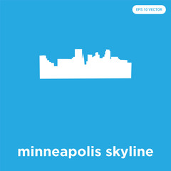 minneapolis skyline icon isolated on blue background