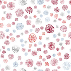 Light Green, Red vector seamless doodle blurred pattern.