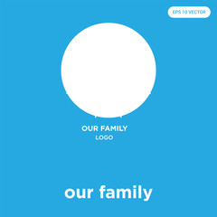 our family icon isolated on blue background