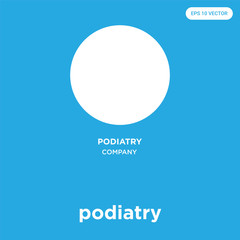 podiatry icon isolated on blue background