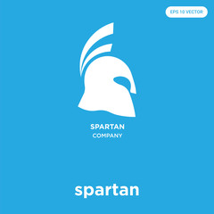spartan icon isolated on blue background