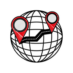 gps navigation global road destination pin map vector illustration