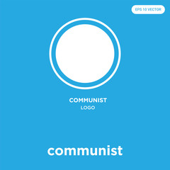communist icon isolated on blue background