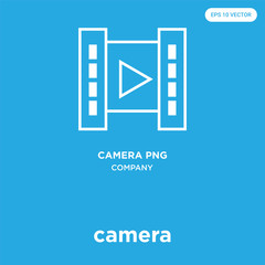 camera icon isolated on blue background