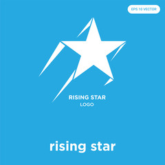 rising star icon isolated on blue background