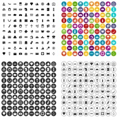 100 wealth icons set vector in 4 variant for any web design isolated on white