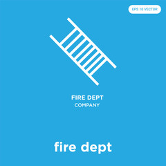 fire dept icon isolated on blue background