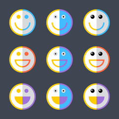 Smiley emoticon icon or happy smiling face