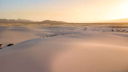 Fototapeta na wymiar aerial view of desert with dunes