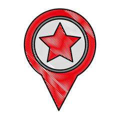 gps navigation pointer map with star vector illustration