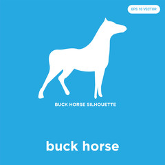 buck horse icon isolated on blue background