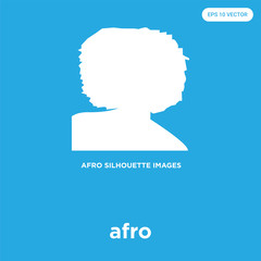 afro icon isolated on blue background