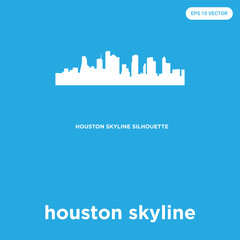 Fototapeta premium houston skyline icon isolated on blue background