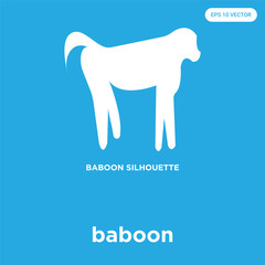 baboon icon isolated on blue background