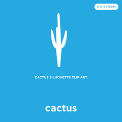 Fototapeta na wymiar cactus icon isolated on blue background