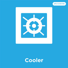 Cooler icon isolated on blue background