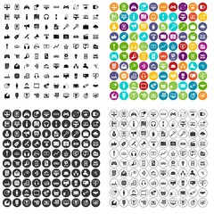 100 web and mobile icons set vector in 4 variant for any web design isolated on white