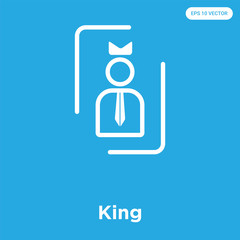 King icon isolated on blue background