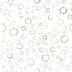 Dark Green vector seamless  pattern with spheres.
