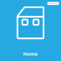 Home icon isolated on blue background