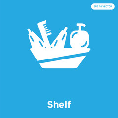 Shelf icon isolated on blue background