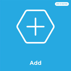 Add icon isolated on blue background